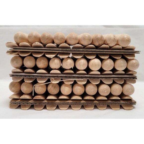 Lot of 83 Round Natural Unfinished Wood 4.5" Traditional Clothes 3.75" Doll Pins - Picture 2 of 9
